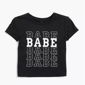 Toddlers Repeat "Babe" Graphic Short Sleeve Tee Shirt, Size 4